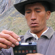 Lucio examines water samples to measure for conductivity